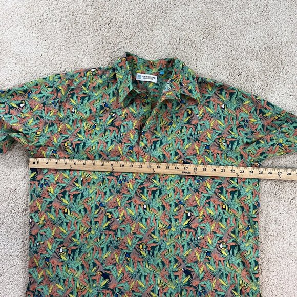 Tori Richard Uniforms Men Shirt L Pull Over Short Sleeve Hawaiian Half Button - Picture 7 of 11